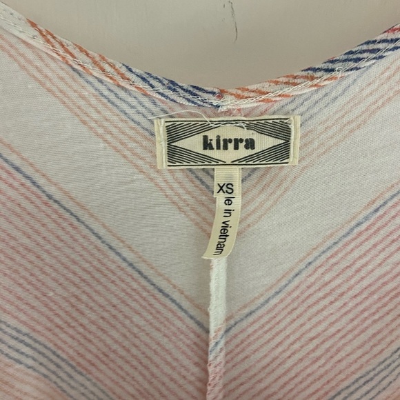 Kirra Cut Out Back White Striped Short Sleeve Top Summer Women Size XS - Picture 4 of 5